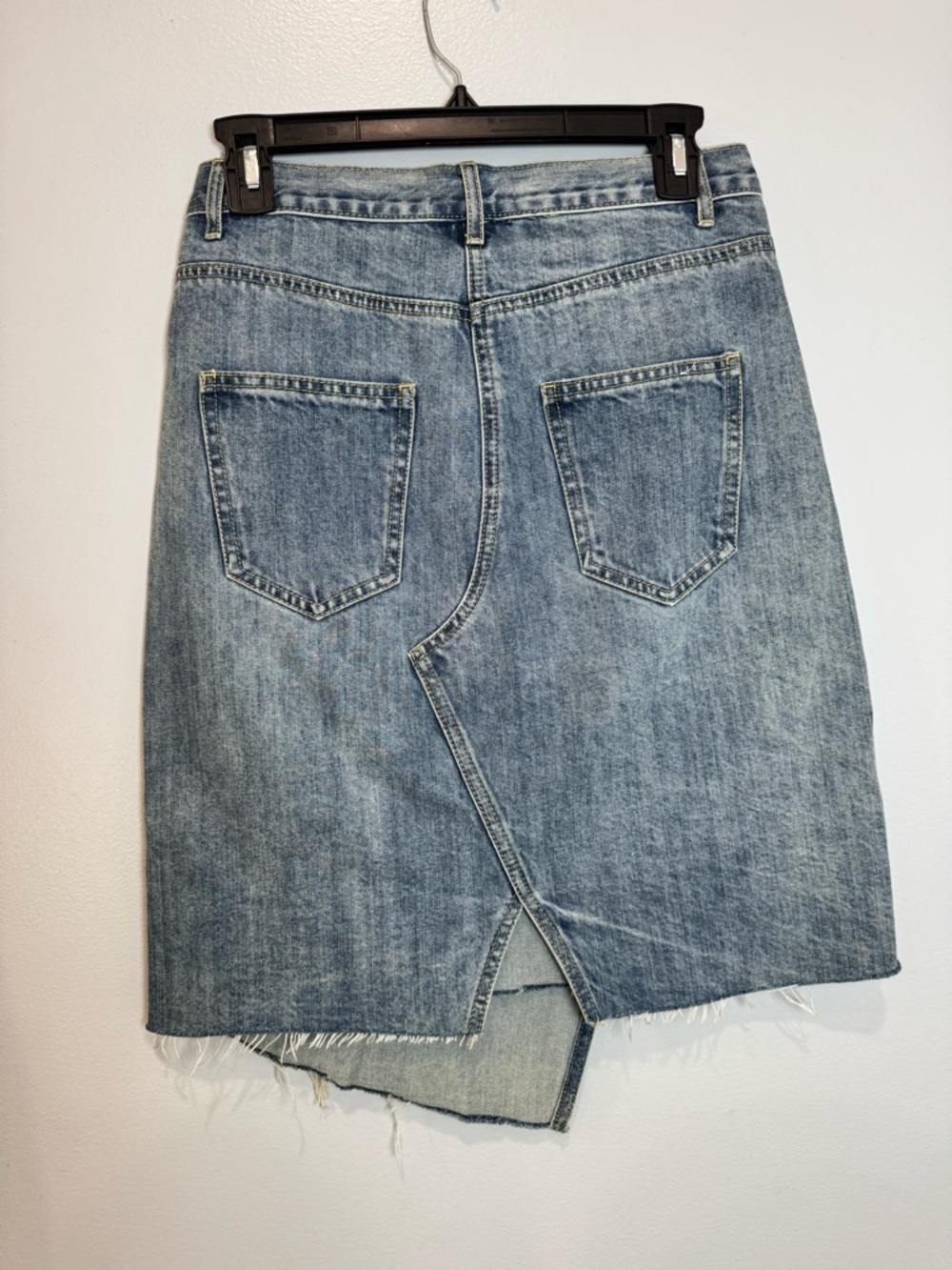 EVIDNT LOS ANGELES Women's blue Denim Asymmetric Wrap Skirt Sz 26 - Picture 5 of 13